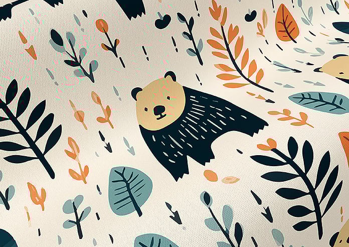 Bear Necessities, Spruce - Motorised Roman Blind - Image 4